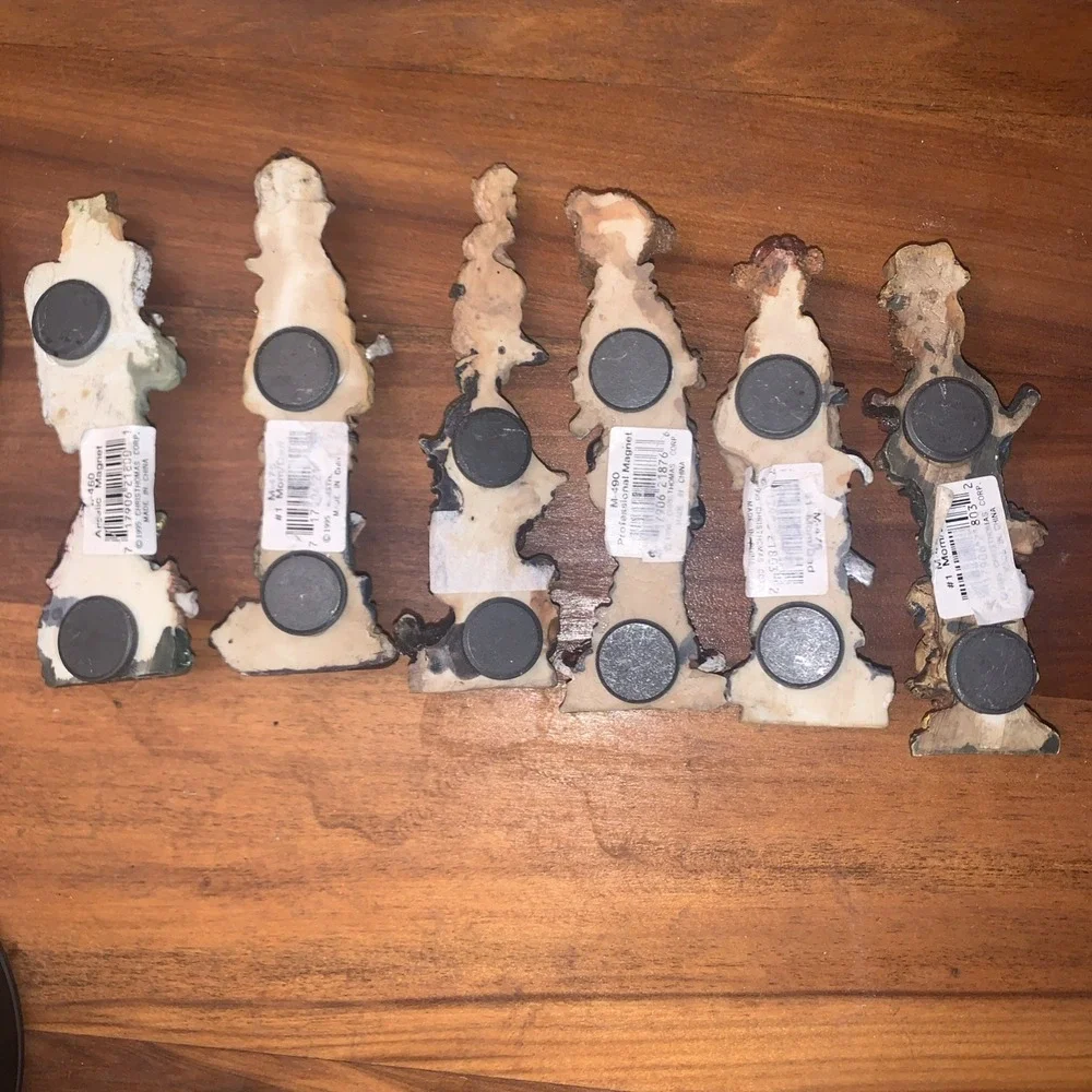 Set Of 6 Boyds Bears Refrigerator Magnets 1990s READ #2 Chipped Ear #6 Cub Chip